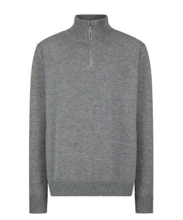 Fashion Winter Men Wool Embroidered Zipper Stand Up Collar Head Knitwear Plush Thick Soft Sweater Warm Menswear Pullover