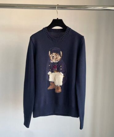 Lovely Cute Bear Cashmere Sweater Embroidery Brocade Sweaters Winter Thermal Warm Pullover Women