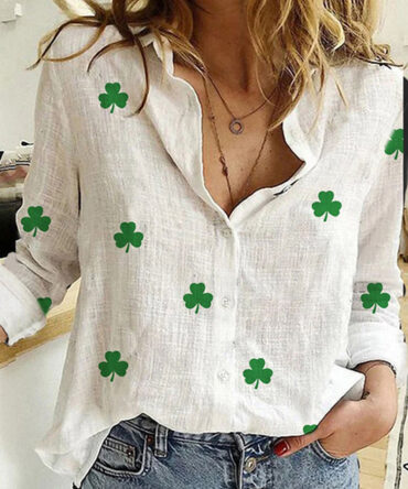 St. Patrick's Day Shamrock Sassy Lassy Print Shirt