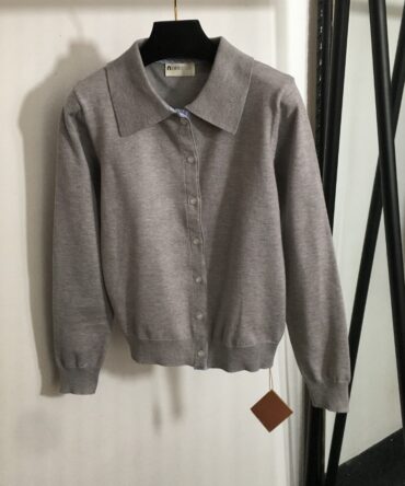 Knitted Polo Cardigan Button Up Collar Sweater Women