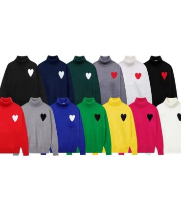 High Neck Sweater  Winter New Style Love Pullover Knitted Sweater Top