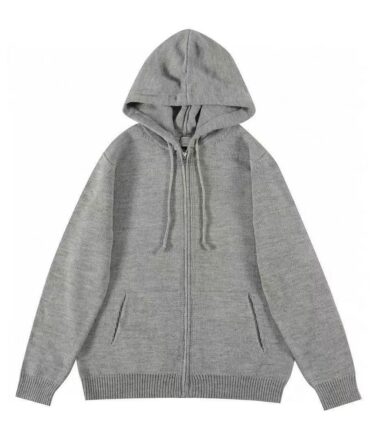 Men's autumn and winter knitted hoodie zipper hoodie warm jacket cardigan jacket