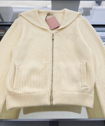 Women Sweater Cardigan Winter Solid Color Knit Zipper Hooded Cardigan